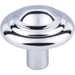 1-3/4 Inch Length Aspen II Button Cabinet Knob, Polished Chrome