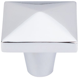 1-1/2 Inch Length Aspen II Square Cabinet Knob, Polished Chrome
