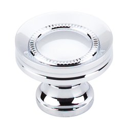 1-1/4 Inch Length Somerset II Button Faced Cabinet Knob, Polished Chrome