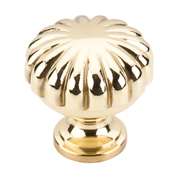 1-1/4 Inch Length Somerset II Melon Cabinet Knob, Polished Brass