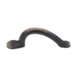 2-1/2 Inch Center to Center Britannia Warwick Vertical Latch Cabinet Pull, Dark Antique Brass