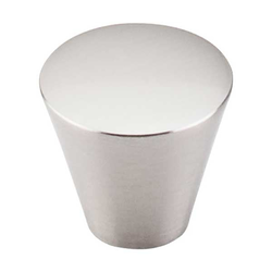1-1/16 Inch Length Nouveau Cone Cabinet Knob, Brushed Satin Nickel