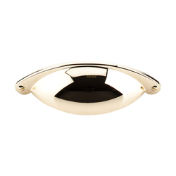 2-1/2 Inch Center to Center Somerset Arendal Cup Pull, Polished Brass
