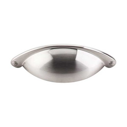 2-1/2 Inch Center to Center Asbury Cup Pull, Brushed Satin Nickel
