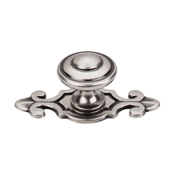 1-1/4 Inch Length Britannia Canterbury Cabinet Knob, Pewter Antique