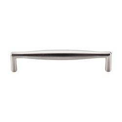 5-1/16 Inch Center to Center Nouveau II Flute Cabinet Pull, Brushed Satin Nickel