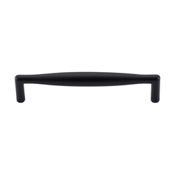 5-1/16 Inch Center to Center Nouveau II Flute Cabinet Pull, Flat Black