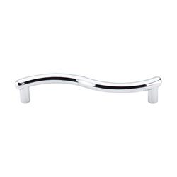 3-3/4 Inch Center to Center Nouveau Spiral Cabinet Pull, Polished Chrome