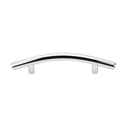3-3/4 Inch Center to Center Nouveau Bar Pull Curved Bar Cabinet Pull, Polished Chrome