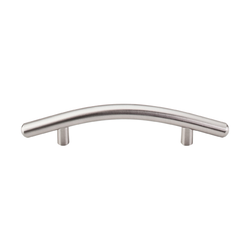 3-3/4 Inch Center to Center Nouveau Bar Pull Curved Bar Cabinet Pull, Brushed Satin Nickel