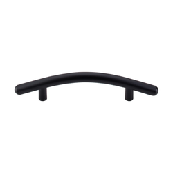 3-3/4 Inch Center to Center Nouveau Bar Pull Curved Bar Cabinet Pull, Flat Black