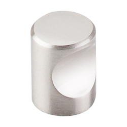 3/4 Inch Length Nouveau II Indent Cabinet Knob, Brushed Satin Nickel
