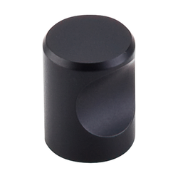 3/4 Inch Length Nouveau II Indent Cabinet Knob, Flat Black