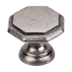 1-1/4 Inch Length Britannia Devon Cabinet Knob, Pewter Antique