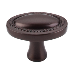 1-1/4 Inch Length Oil Rubbed Oval Rope Cabinet Knob, Oil Rubbed Bronze