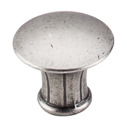 1-1/4 Inch Length Edwardian Lund Cabinet Knob, Pewter Antique