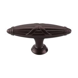 2-3/4 Inch Length Edwardian Ribbon &amp; Reed T-Handle Cabinet Knob, Oil Rubbed Bronze