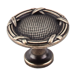 1-1/4 Inch Length Edwardian Ribbon &amp; Reed Cabinet Knob, German Bronze