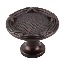 1-1/4 Inch Length Edwardian Ribbon &amp; Reed Cabinet Knob, Oil Rubbed Bronze