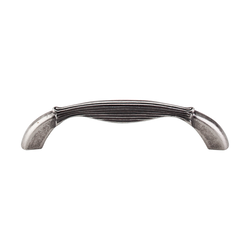 3-3/4 Inch Center to Center Edwardian Straight Cabinet Pull, Pewter Antique