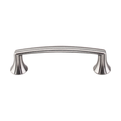 3-3/4 Inch Center to Center Edwardian Rue Cabinet Pull, Pewter Antique