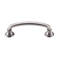 4 Inch Center to Center Edwardian Lund Cabinet Pull, Pewter Antique