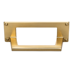Bradbury Cup Pull 3 inch Center to Center Warm Brass