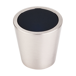 1-1/16 Inch Length Crystal Crystal Center Cabinet Knob, Brushed Satin Nickel Shell / Black