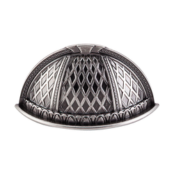 1-1/2 Inch Center to Center Trevi Cup Pull, Pewter Antique