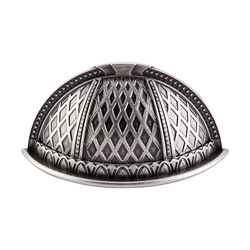 2-1/2 Inch Center to Center Trevi Cup Pull, Pewter Antique