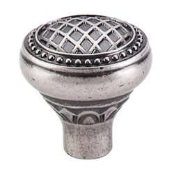 1-5/16 Inch Length Trevi Round Cabinet Knob, Pewter Antique