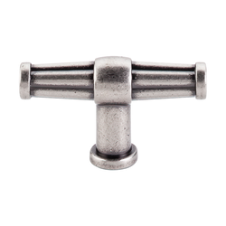 2-1/2 Inch Length Luxor T-Handle Cabinet Knob, Pewter Antique
