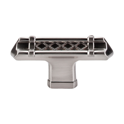 2-5/8 Inch Length Tower Bridge T-Handle Cabinet Knob, Brushed Satin Nickel