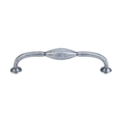 5-1/16 Inch Center to Center Chareau D-Pull Cabinet Pull, Black Iron