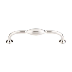 5-1/16 Inch Center to Center Chareau D-Pull Cabinet Pull, Brushed Satin Nickel