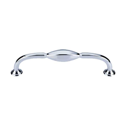 5-1/16 Inch Center to Center Chareau D-Pull Cabinet Pull, Polished Chrome