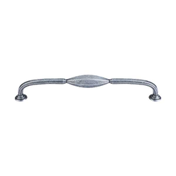 8-13/16 Inch Center to Center Chareau D-Pull Cabinet Pull, Black Iron