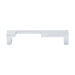 5 Inch Center to Center Sanctuary II Modern Metro Notch Cutout Left Cabinet Pull, Polished Chrome