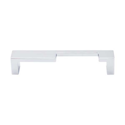 5 Inch Center to Center Sanctuary II Modern Metro Notch Cutout Right Cabinet Pull, Polished Chrome