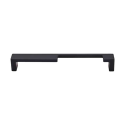 7 Inch Center to Center Sanctuary II Modern Metro Notch Cutout Right Cabinet Pull, Flat Black
