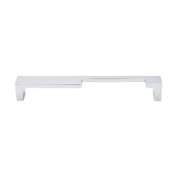 7 Inch Center to Center Sanctuary II Modern Metro Notch Cutout Right Cabinet Pull, Polished Chrome