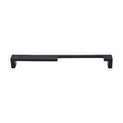 9 Inch Center to Center Sanctuary II Modern Metro Notch Cutout Right Cabinet Pull, Flat Black