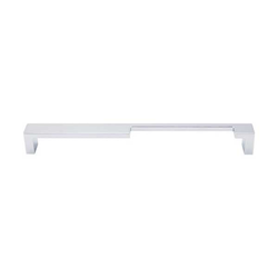 9 Inch Center to Center Sanctuary II Modern Metro Notch Cutout Right Cabinet Pull, Polished Chrome