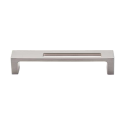 5 Inch Center to Center Sanctuary II Modern Metro Slot Cabinet Pull, Brushed Satin Nickel