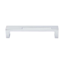 5 Inch Center to Center Sanctuary II Modern Metro Slot Cabinet Pull, Polished Chrome