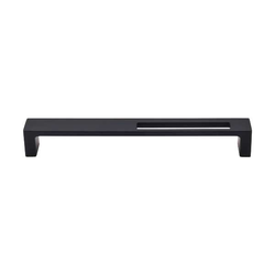 7 Inch Center to Center Sanctuary II Modern Metro Slot Cabinet Pull, Flat Black