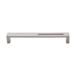 7 Inch Center to Center Sanctuary II Modern Metro Slot Cabinet Pull, Brushed Satin Nickel