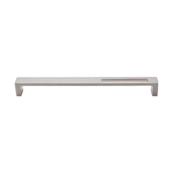 9 Inch Center to Center Sanctuary II Modern Metro Slot Cabinet Pull, Brushed Satin Nickel