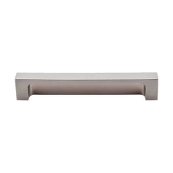 5 Inch Center to Center Sanctuary II Modern Metro Tab Finger Pull, Brushed Satin Nickel