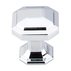 1-1/8 Inch Length Chareau Emerald Cabinet Knob, Polished Chrome